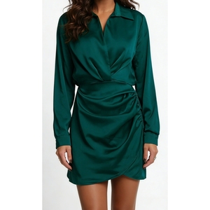 Robes plissées en satin pour femmes, nouvelle collection automne, tendance - Product Image 5