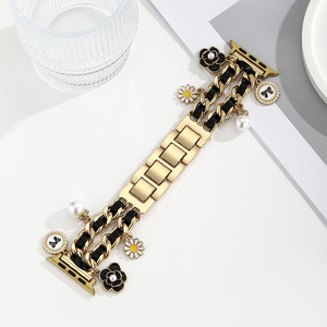 Nueva Correa de Reloj de Acero Inoxidable con Diseño de Flor de Camelia y Hebilla para Relojes <span class=keywords><strong>6</strong></span>, 5, 4 y 3 - Product Image 1