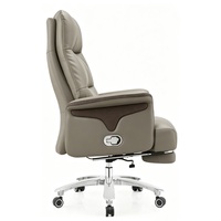 Chaise de bureau ergonomique kaki à dossier haut, pivotante et inclinable, avec repose-pieds