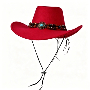 <b>Western</b> Cowboy Bucket <b>Hat</b> UPF50+ UV Protection Wide Brim Sun <b>Hat</b> with Wind Lanyard for Outdoor Travel - Product Image 4
