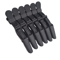 Pinces à cheveux professionnelles personnalisées avec logo, effet mat crocodile, anti-frisottis, pour salon de coiffure, en carbone noir mat, type alligator
