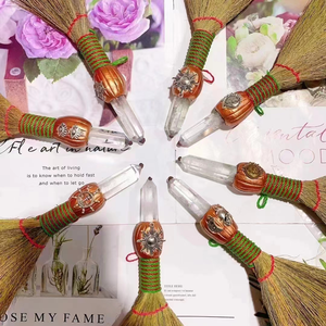 Balai en cristal de sceptre pour Halloween, canne de sorcière naturelle, balai de sorcière en quartz clair pour la décoration de la maison - Product Image 2