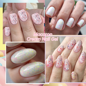 Vernis à ongles gel effet crème glacée pailletée, couleur macaron, crémeux, frais, brillant, pour manucure et nail art, vente en gros - Product Image 5