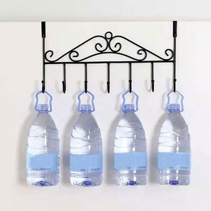 7 Hooks Iron Hook Over Door Metal Hanger <b>Bracket</b> Towel Hat Coat Hooks <b>Hanging</b> Storage Rack Overdoor Organizer Accessories - Product Image 4