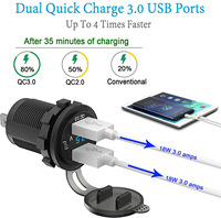 WLETO Promotion Chargeur de Voiture Portable Double Port USB-A Type-C 12-24V Étanche QC3.0 Charge Rapide avec Surveillance de Tension et Sécurité