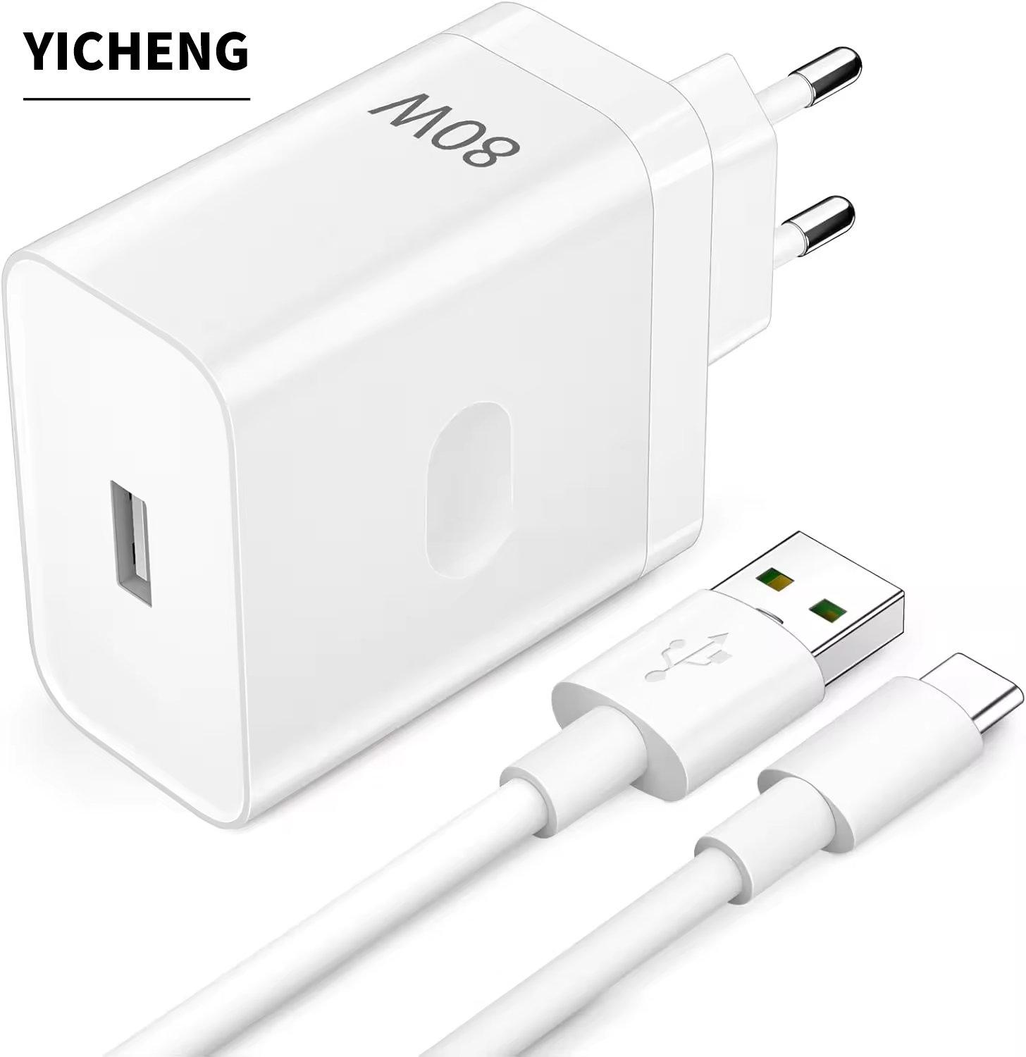 White  Charging head+1 m cable u-c With packaging box