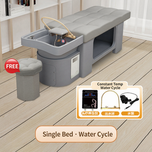 Fauteuil de lavage portable pour salon de coiffure avec bac, table de massage en cuir PU imperméable pour le lavage des cheveux - Product Image 3