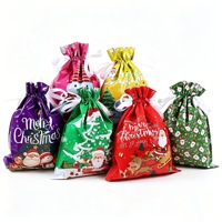 Sacs cadeaux de Noël JQ avec cordon de serrage 2026 – Nouveauté Sacs à friandises de Noël pour bonbons et biscuits – Décoration de fête et ensemble de pochettes pour cadeaux