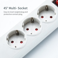 Multiprise Euro 16A 250V à 5 prises avec interrupteurs individuels