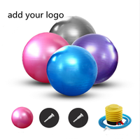 Ballon de yoga et de gym anti-éclatement en PVC avec logo personnalisé, gonflable avec pompe, 55cm/65cm/75cm, ballon de yoga et de Pilates