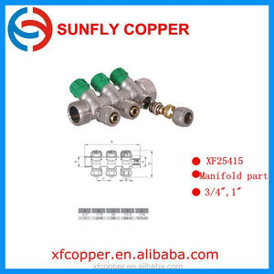 Système de chauffage au sol Sunfly Débitmètre de chauffage par le sol en laiton Collecteur de collecteur Groupe de mélange UFH Pack de contrôle Collecteur forgé - Product Image 4