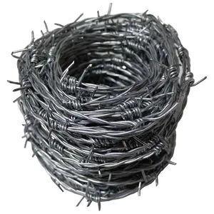 security 15 16 gauge 25kg per roll express hot-dipped double twist clamp galvanized barbed wire for fence