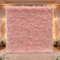 Mur de fleurs en fil de laine de 2,4 m, fait main, design moderne et doux, pour mariage, Noël, fête, décoration de bar à domicile, respectueux de l'environnement