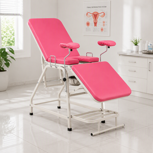 Poltrona Ginecologica Manuale con Sgabello Integrato e Vasca in Acciaio Inossidabile per Cliniche Private e Letti Maternità - Product Image 1