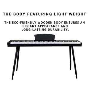 Beisite V-80, clavier numérique électronique à 88 touches, piano standard à gradation progressive, orgue, haut-parleur intégré, débutant, plastique - Product Image 3