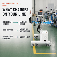Machine d'étiquetage latérale entièrement automatique professionnelle en acier inoxydable et verre pour bouteilles, bocaux, cartons - Multifonctionnelle