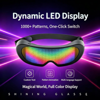 Lunettes LED RGB rechargeables à commande par application, avec affichage de texte personnalisé, éclairage dynamique pour cosplay, fêtes, festivals de musique, vente en gros