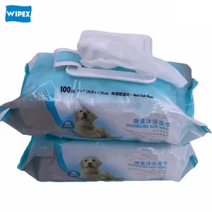 Wipex Eco Organic Pet Wipes Cat Pet Deodorant Wipes Biodegradable Spunlace Nonwoven Dog Cloth Wipers For Pets