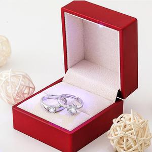 Wholesale Couple Wedding <strong>Rings</strong> Set Fashion Opening Adjustable <strong>Rings</strong> <strong>Men</strong> and Women Engagement Jewelry with <strong>Boxes</strong> - Product Image 2