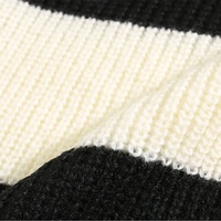 Pull en tricot à col rond 100% coton pour hommes, pull à rayures, design surdimensionné, anti-rides et respirant pour l'hiver