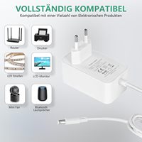 Adaptateur AC/DC Niveau VI DOE 12V 2A 24W, Entrée 100/240V, Prise DC 2 Broches 5.5*2.1mm, pour Bande LED/CCTV/Routeur, Tension Personnalisée OEM pour CE FCC
