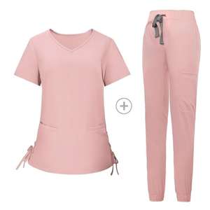 Combinaisons de travail extensibles, logo personnalisé élégant, col en V, pour salon de coiffure et infirmière, vêtements de travail pour esthéticienne - Product Image 5