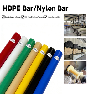 Barre ronde en plastique HDPE/PA6 de fabrication chinoise, taille personnalisée 6-300 mm, matériau vierge, haute résistance à l'usure, service de découpe - Product Image 1