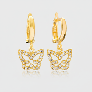 Papillon Design Zircon Pierre Dangle Boucles D'oreilles En Gros À La Main 925 Bijoux En Argent Sterling - Product Image 2