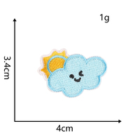 Patchs brodés sur le thème du temps et du climat, motif cœur, étoile, nuage, pour vêtements, vente en gros