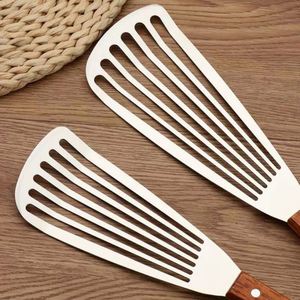 Espátula para carne de acero inoxidable multifunción, utensilio de cocina para repostería y tortitas, con orificio para drenar el aceite - Product Image 3