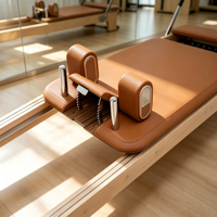 Máquina de Pilates Reformer de Madera Sólida de Calidad Profesional con Tabla de Salto y Caja de Sentado para Equipamiento de Gimnasio Premium