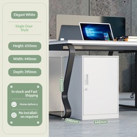 Archivador de Oficina, Mesa Baja, Gabinete de Almacenamiento de Acero, Cajonera de Noche, Pequeño, con Cerradura, Resistente al Fuego, Móvil