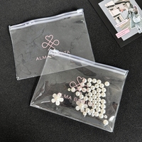 Sacs en plastique transparents personnalisés avec logo pour bijoux, sacs refermables réutilisables, emballage étanche, sacs cosmétiques en PVC transparent