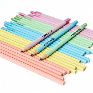 Lápices Promocionales Personalizados con Logotipo para Oficina, Lápices Lisos con Goma para Grabado Láser - Product Image 1