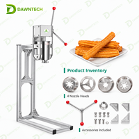 Machine à churros professionnelle 3L/5L/7L en acier inoxydable, manuelle et électrique, avec remplisseur et friteuse pour les entreprises de restauration rapide
