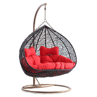 Meubles d'extérieur en gros Premium deux sièges balançoire oeuf chaise Offres Spéciales populaire Patio jardin balcon rotin suspendu balançoire chaise