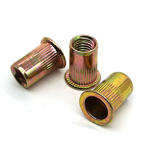 M3-M12 d'écrou de rivet aveugle de <span class=keywords><strong>corps</strong></span> moleté <span class=keywords><strong>creux</strong></span> zingué à tête plate en acier au carbone Durable de qualité supérieure - Product Image 1