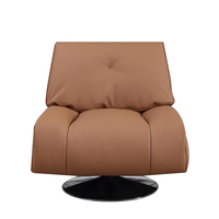 Fauteuil pivotant moderne en cuir écologique Y-620, fauteuil simple pour salon, structure en métal, pieds en acier carbone