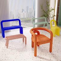 Tabouret de maquillage décontracté simple Double de luxe léger de Style français accoudoirs de chaise de courbure chaise de concepteur de célébrité d'Internet salon
