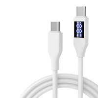 Cable de Datos con Pantalla Digital y Carga Rápida Tipo-C de Silicona Auténtica de 60W para Android/iOS, para Teléfono Móvil, Computadora y Cámara