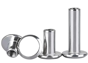 LeGood LGll Rivet de fixation mâle-femelle à tête ronde en acier inoxydable poli, écrou de verrouillage M2x4-45mm, diamètre de la tête 6mm, norme GB - Product Image 2
