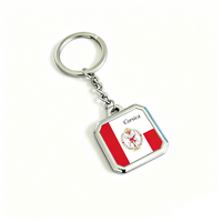 Porte-clés en métal double face avec logo de drapeau national européen personnalisé, autocollant en époxy, Sicile, Phuket, Capri, Corse