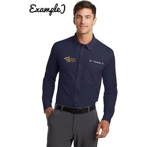 INK STITCH Hombres K570 Camisas de vestir bordadas personalizadas con textos de logotipo Uniformes de hospital de punto - Product Image 1