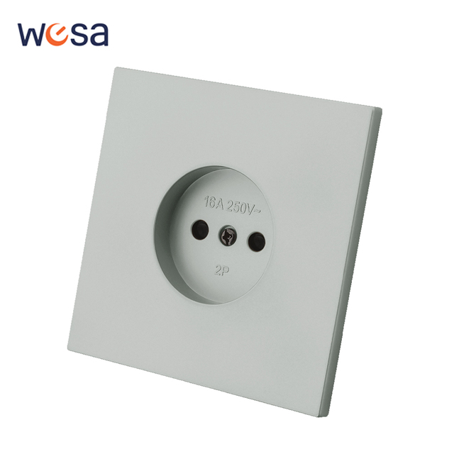 EU Factory Price High Temperature Resistance Single Wall Socket 10A 250V Electric Wall Sockets for Home
