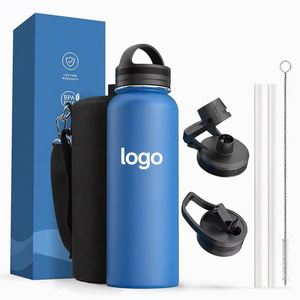 Botella de Agua Deportiva Doble Personalizada, de Acero Inoxidable, Portátil, con Asa, Termo al Vacío, Diseño Clásico, Venta al Por Mayor - Product Image 1