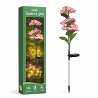 Lampes solaires LED en forme d'hortensia, indice de protection IP67, décoration de jardin extérieure, résistantes à l'eau, avec capteur de lumière pour patio