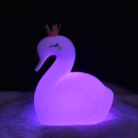 Veilleuse en silicone en forme de petit cygne rechargeable pour bébés, LED USB avec lumière blanche chaude, design mignon et kawaii, intensité réglable