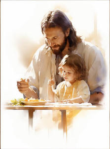 Instruction divine aux jeunes âmes: une peinture de Jésus enseignant aux enfants - Product Image 4