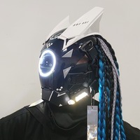 Casque de moto LED Phantom Samurai Design Lumineux Casque de course sécuritaire pour cyclistes Casque de course cyberpunk éclairé