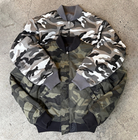 Blouson Bomber MA-1 Réversible Personnalisé pour Homme, Style Y2K, Camouflage Clouté, en Nylon Satiné Rembourré, Manteau d'Hiver Coupe Boxy, Streetwear Hip Hop